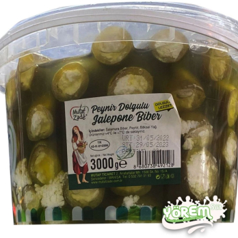 Mutaf Zade Peynir Dolgulu Jalepone Biber 1 kg.